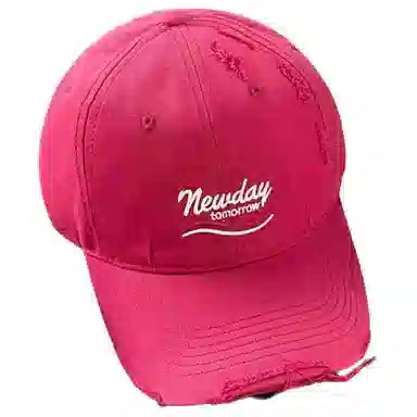 韩版大头围软顶宽檐大脸遮阳粉色字母刺绣小众潮牌显脸小帽子 优质纯棉材质 时尚鸭舌帽 男女同款情侣款