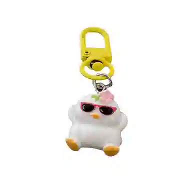 CHRROTA Cute Surfing Duck Keychain
