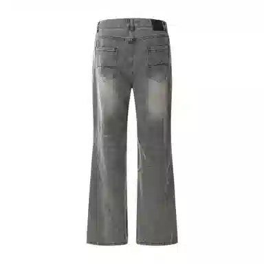 花蔓色 中腰宽松适中直筒牛仔裤 女款