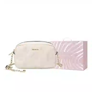 稻草人 时尚百搭四季款 聚氨酯 小方包手提单肩斜挎包 女款 黑色/米白