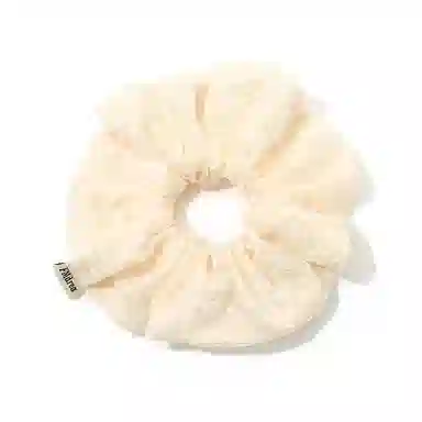 如花梦 甜美风韩系奶白色印花方巾大肠 布艺 发圈 女款