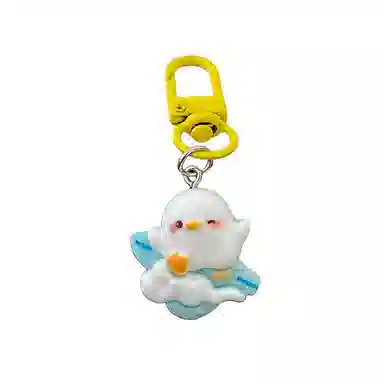 CHRROTA Cute Surfing Duck Keychain