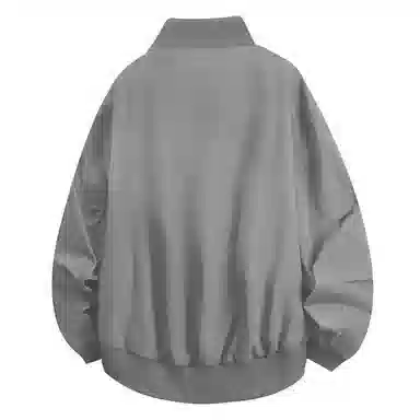 【dme】 潮流复古立领美式长袖潮牌宽松纯色中性风百搭休闲秋款上衣时尚舒适飞行员廓型夹克外套 男女同款