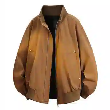 【dme】 潮流复古立领美式长袖潮牌宽松纯色中性风百搭休闲秋款上衣时尚舒适飞行员廓型夹克外套 男女同款