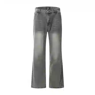 花蔓色 中腰宽松适中直筒牛仔裤 女款