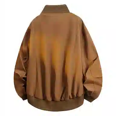 【dme】 潮流复古立领美式长袖潮牌宽松纯色中性风百搭休闲秋款上衣时尚舒适飞行员廓型夹克外套 男女同款