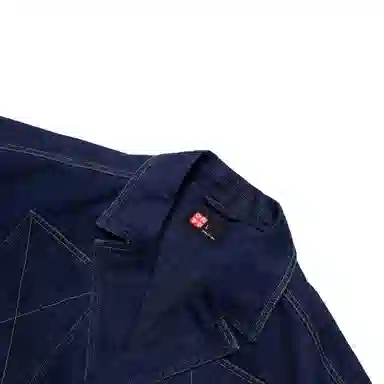 中国李宁 纯色宽松水洗牛仔外套 男款 深蓝