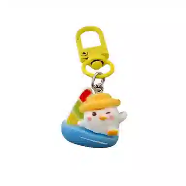 CHRROTA Cute Surfing Duck Keychain