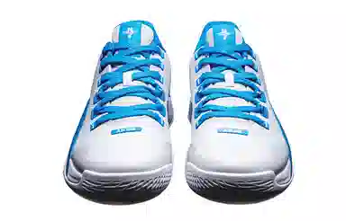 特步 林书豪一代 减震防滑 低帮 篮球鞋 蓝灰