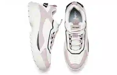 特步 舒适日常 耐磨防滑 低帮 老爹鞋 女款 白粉