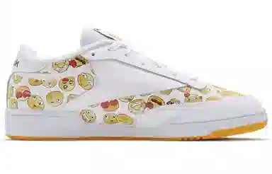 Reebok Club C 85 White Yellow Smiley