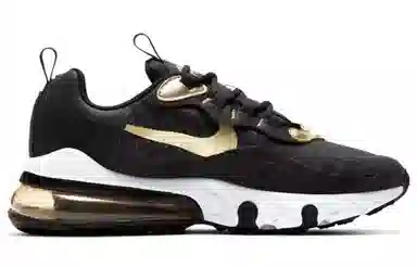 Nike Air Max 270 React GS Black White Gold