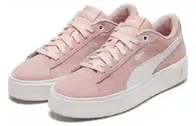 PUMA Smash Platform v2 Suede Pink White