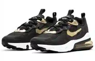 Nike Air Max 270 React GS Black White Gold