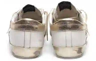 Golden Goose Super-Star White Gold Heel