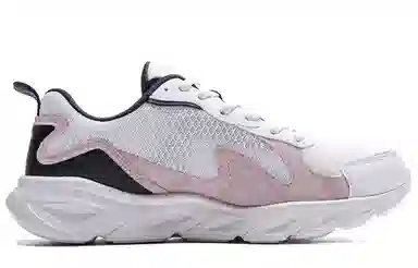 特步 透气轻便 低帮 跑步鞋 女款 米灰粉