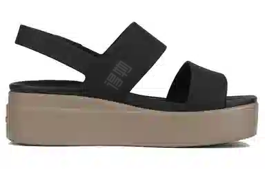 Crocs Brooklyn Leather Platform Sandal Black
