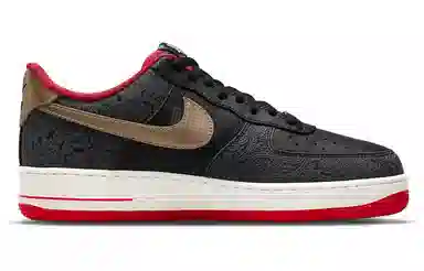 Nike Air Force 1 Low Black Red Gold