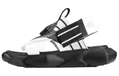 NORVINCY Platform Velcro Sandals Black White