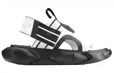 NORVINCY Platform Velcro Sandals Black White