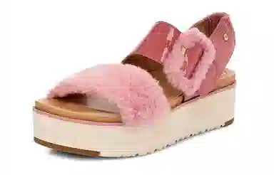 UGG Le Fluff Platform Sandal Dawn Pink