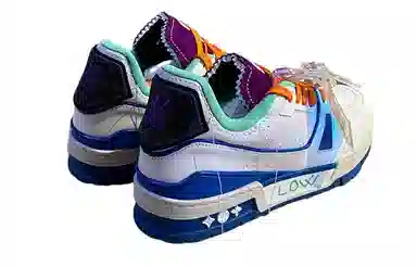 Louis Vuitton Trainer Low White Blue