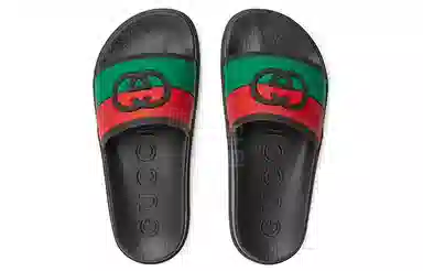 Gucci Double G Black Slides