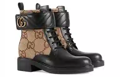 Gucci Short Boots Black Brown