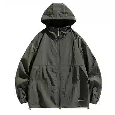 【dme】 美式复古机能风薄款凉感宽松连帽长袖基础款时尚简约百搭休闲 凉感透气速干防晒服 男女同款