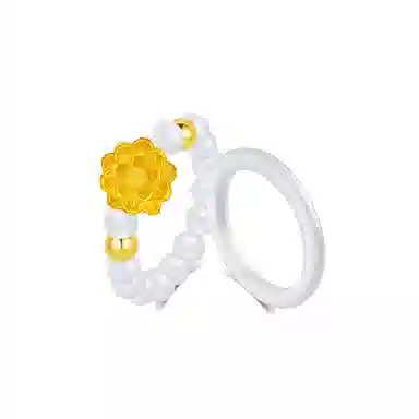 【999金|精选高品质】 金师傅 莲花白月光叠戴戒指 好运莲莲有钱花 万事如意新中式气质清冷百搭优雅 小众轻奢高级#好运 玛瑙 戒指 女款