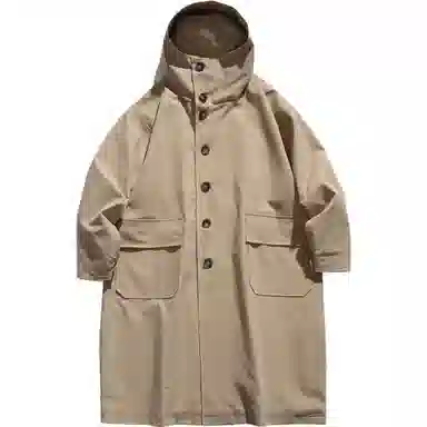 【dme】 日式复古简约百搭休闲重磅宽松日常潮牌纯色风衣 男女同款