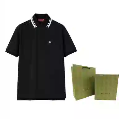 GUCCI Striped Polo Shirt Black
