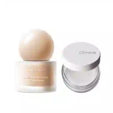 蒂洛薇 遮瑕持妆粉底液  定妆控油水散粉 底妆组合 不卡粉不晕染不脱妆持久控油柔雾素颜自然