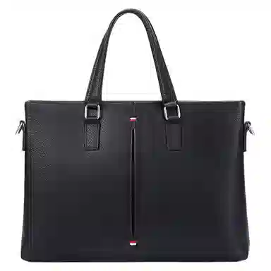 老人头 时尚商务通勤高级质感 牛皮 公文包 男款 黑色