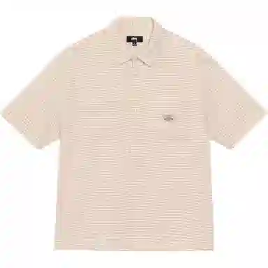 Stussy SS25 CRINKLED CHECK SS SHIRT logo