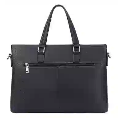 老人头 时尚商务通勤高级质感 牛皮 公文包 男款 黑色