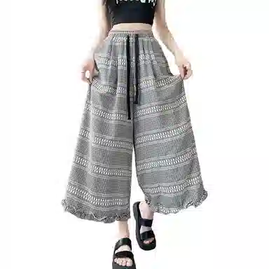 纤丝鸟 高腰合身适中阔腿休闲裤 女款