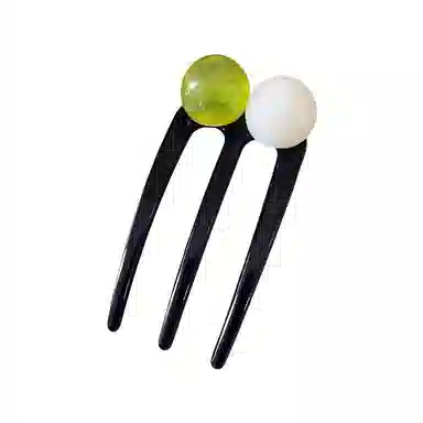 蒙妮 日常通勤三齿梳珍珠簪子 树脂 发簪 女款