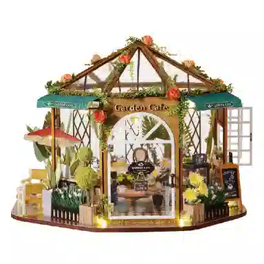 一合鸽 小屋花间咖啡手工建筑 拼装模型