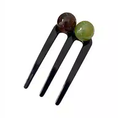 蒙妮 日常通勤三齿梳珍珠簪子 树脂 发簪 女款