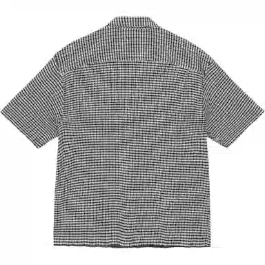 Stussy SS25 CRINKLED CHECK SS SHIRT logo