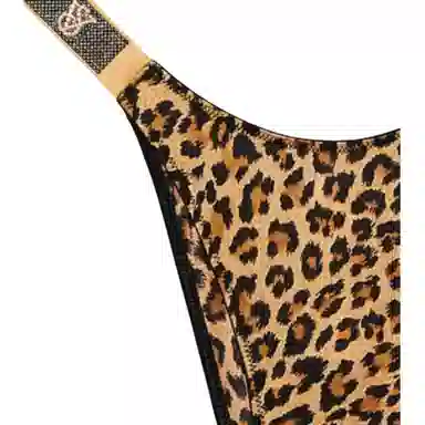 Victoria's Secret Very Sexy Double Shine Strap Lace Brazilian Panty Leopard 1