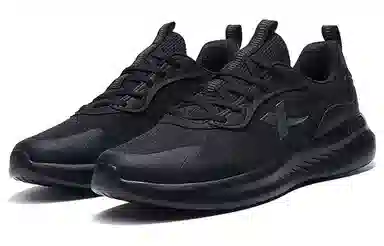 特步 行云 减震回弹轻便 减震防滑耐磨透气 低帮 跑步鞋 男款 黑色