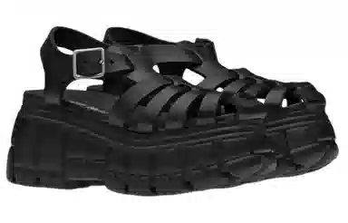 Miu Miu Metallic Buckle Platform Sandals Black