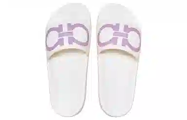 Ferragamo Gancini Open-Toe Slides White
