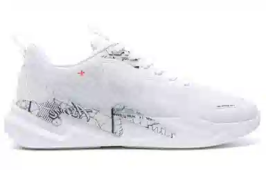 特步 闪电 运动舒适 耐磨透气轻便 低帮 生活休闲鞋 男款 白黑色