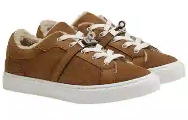 Hermes Lace-Up Fashion Sneakers Brown