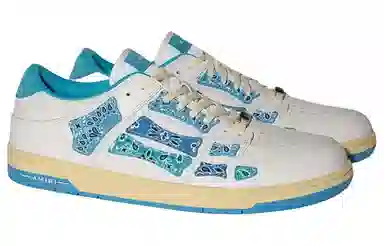 AMIRI Skel-Top Low White Blue