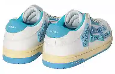 AMIRI Skel-Top Low White Blue