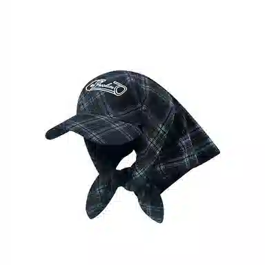 艾佳微 韩系格子头巾帽日常出游时髦街头遮阳 棉 鸭舌帽 男女同款情侣款